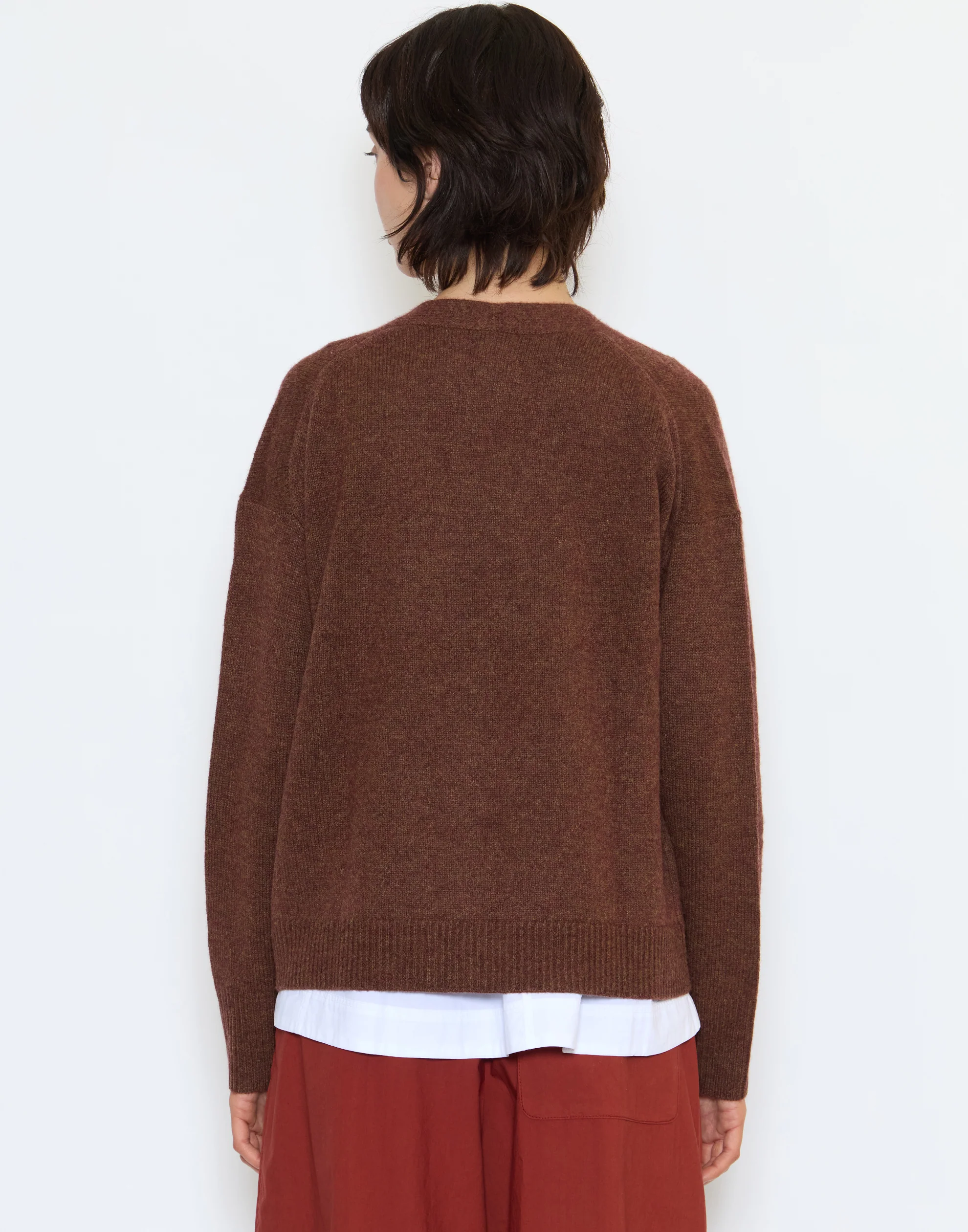 Pecan Wool & Cashmere Boxy Cardigan - Image 4