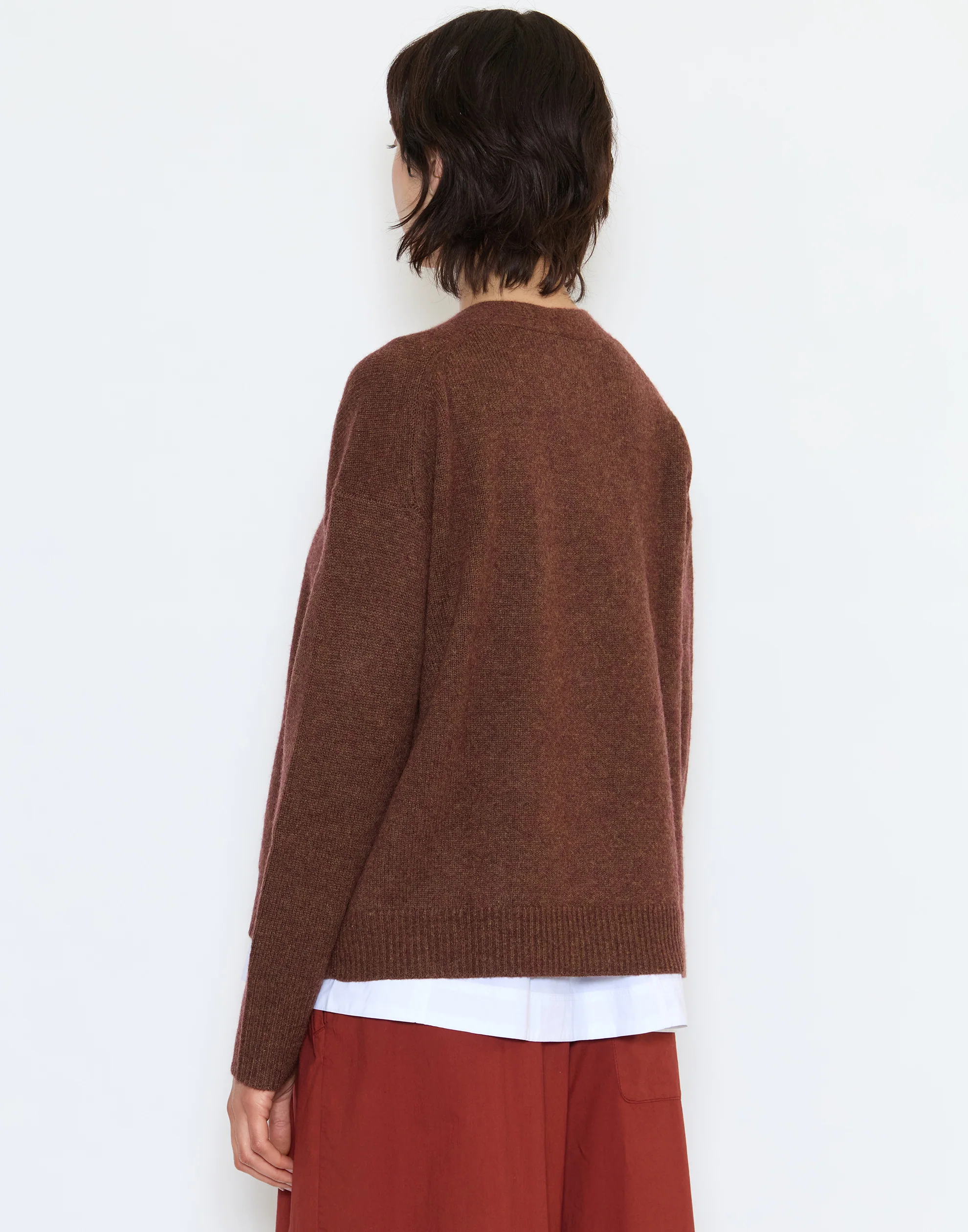 Pecan Wool & Cashmere Boxy Cardigan - Image 5