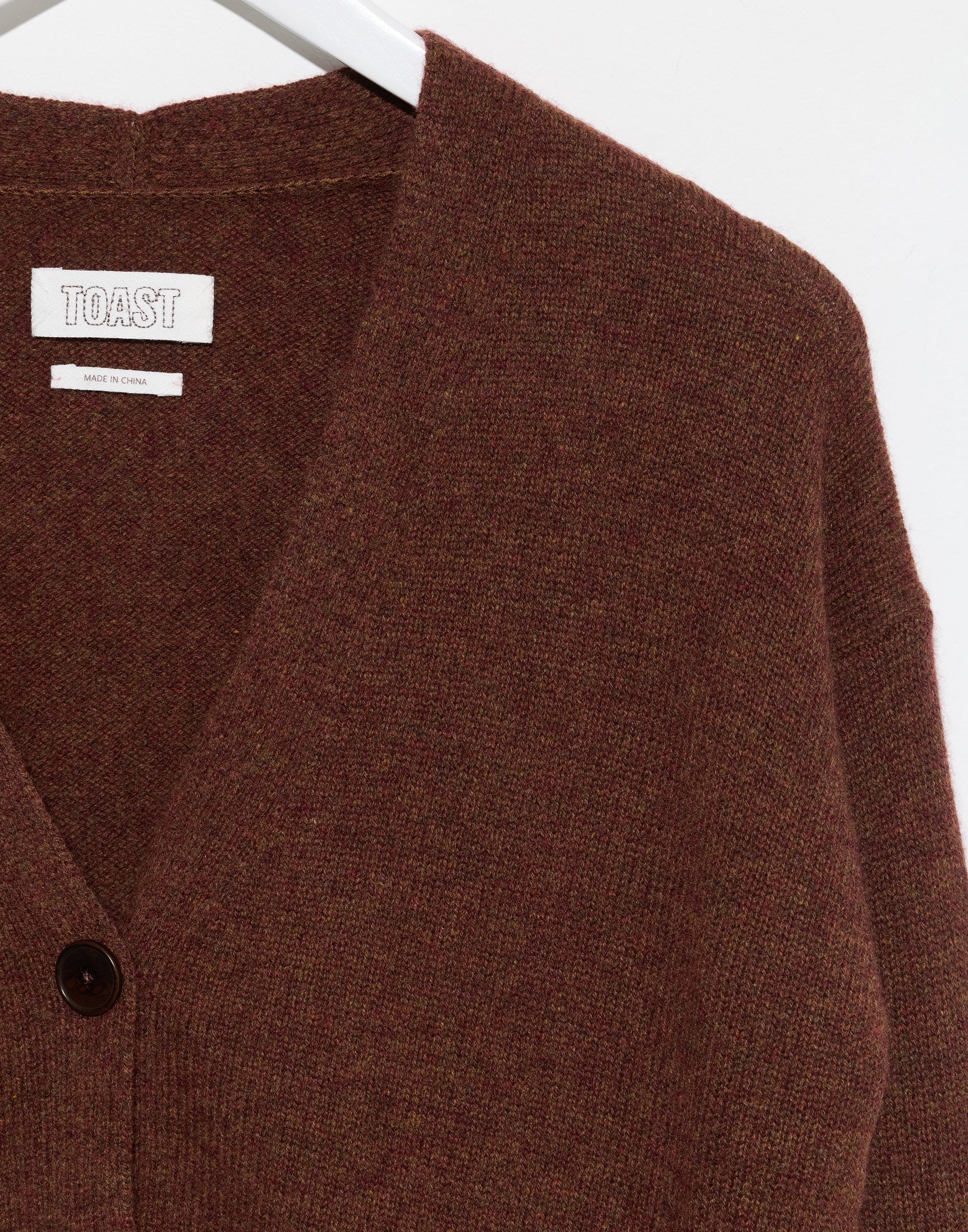 Pecan Wool & Cashmere Boxy Cardigan - Image 7