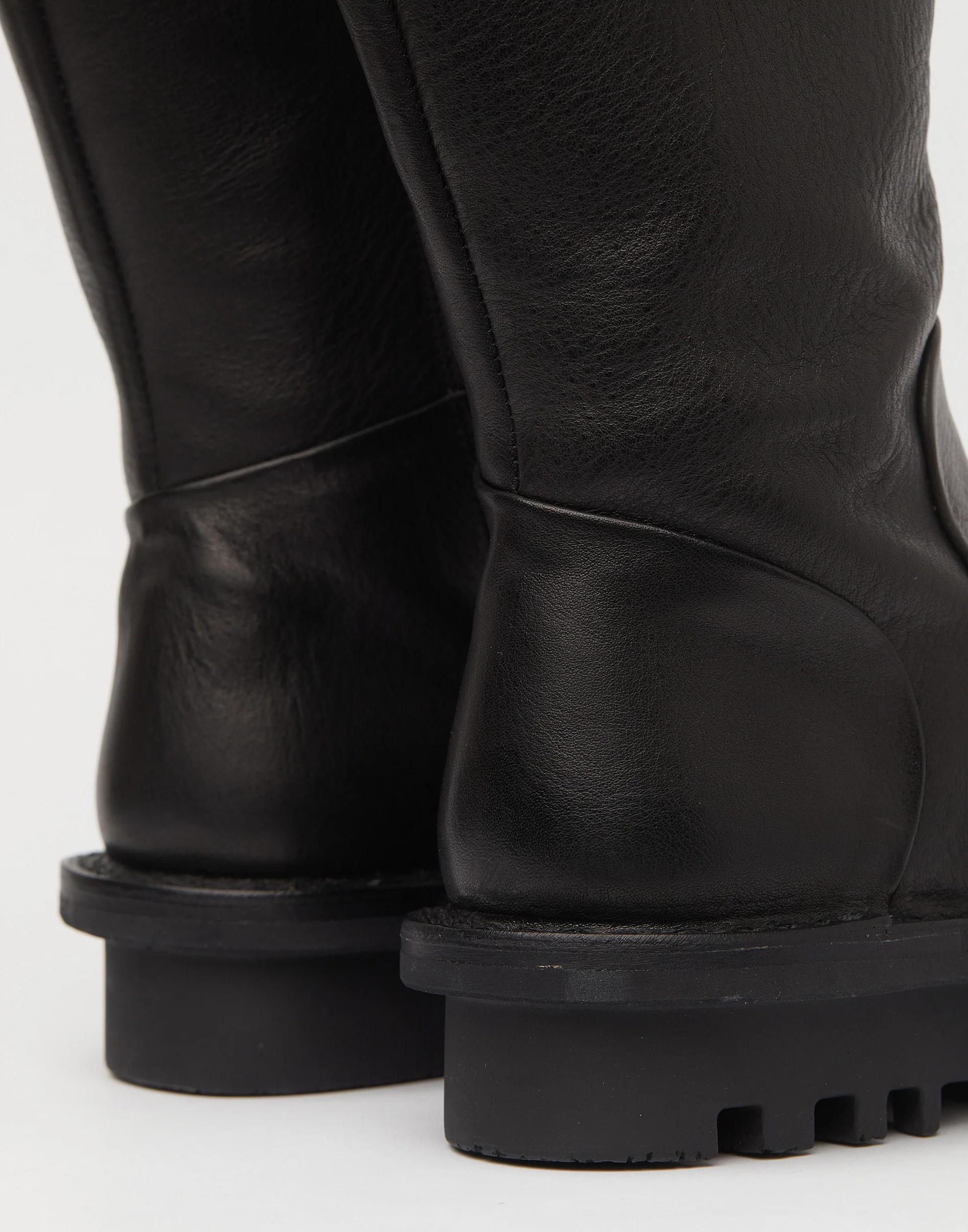 Black Leather Mid Height Sanft Boots - Image 6