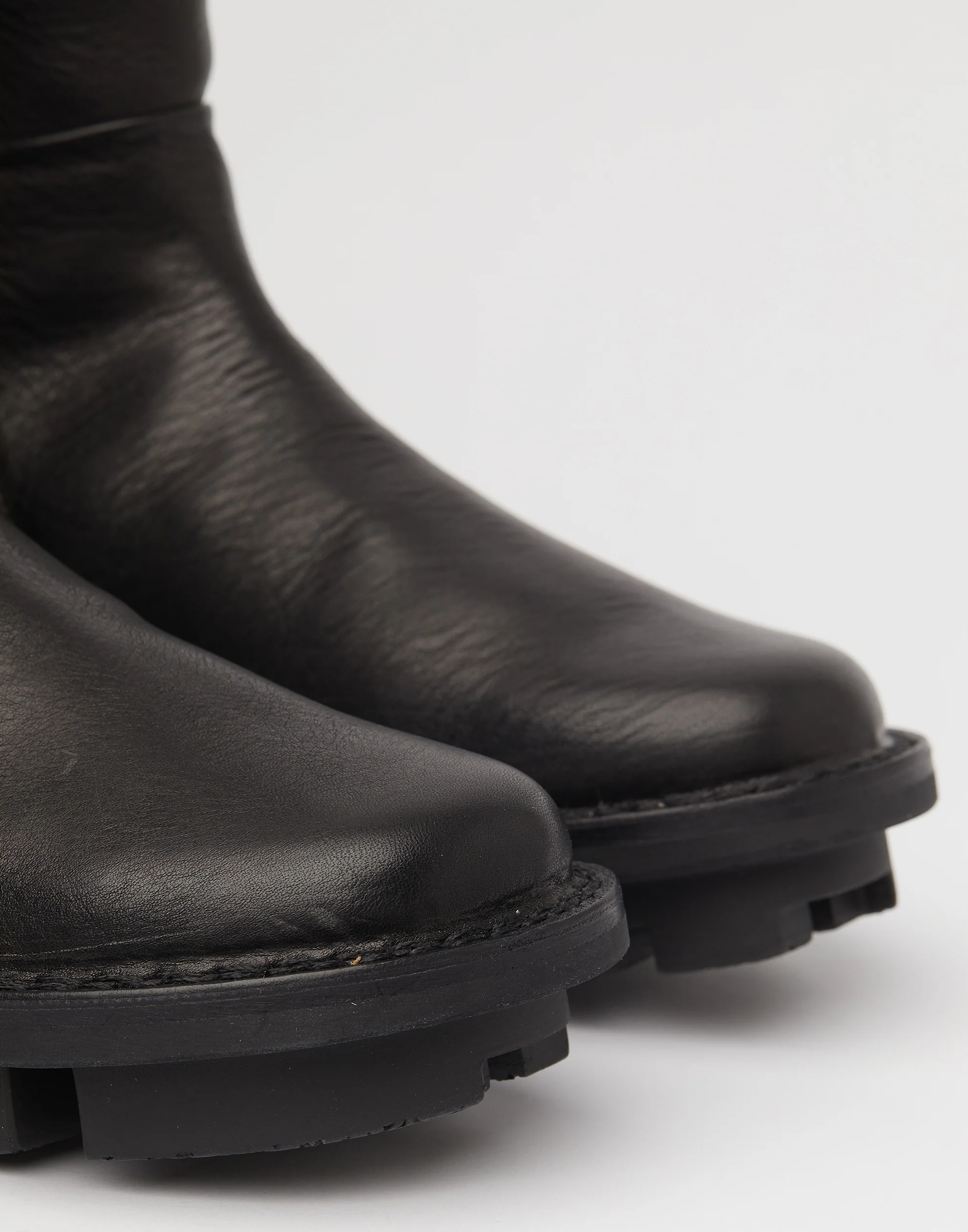 Black Leather Mid Height Sanft Boots - Image 7