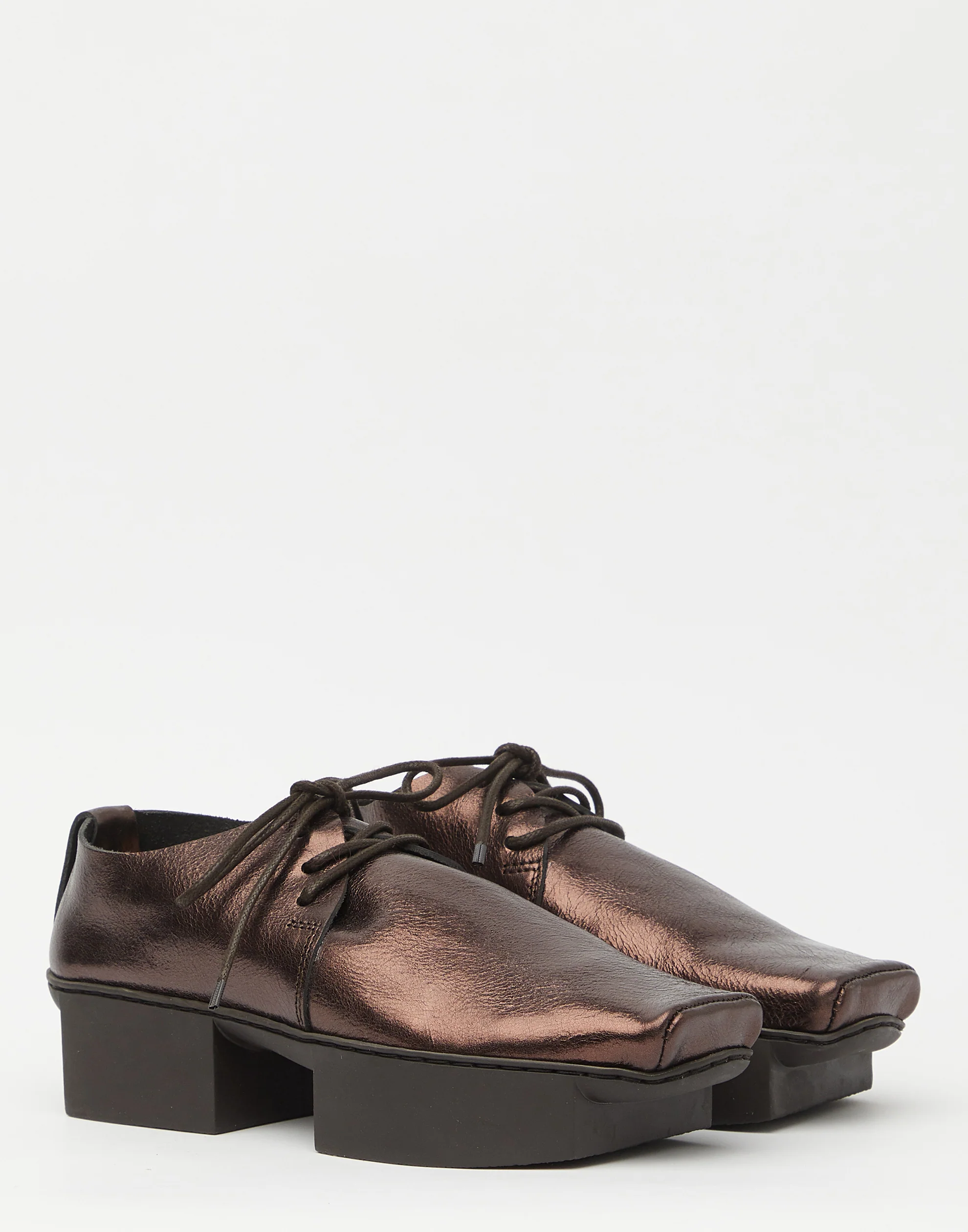 Copper Leather Lace Up Monitor Shoes - Image 2