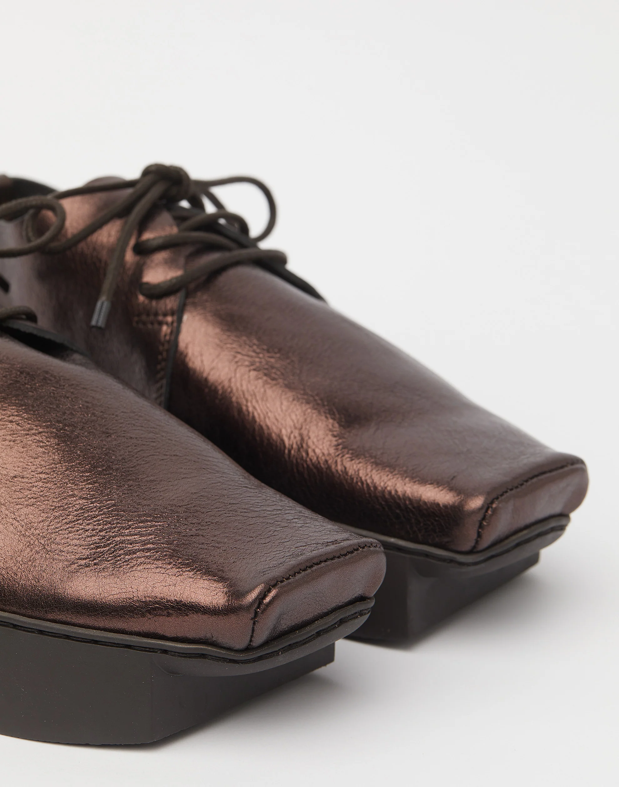 Copper Leather Lace Up Monitor Shoes - Image 3