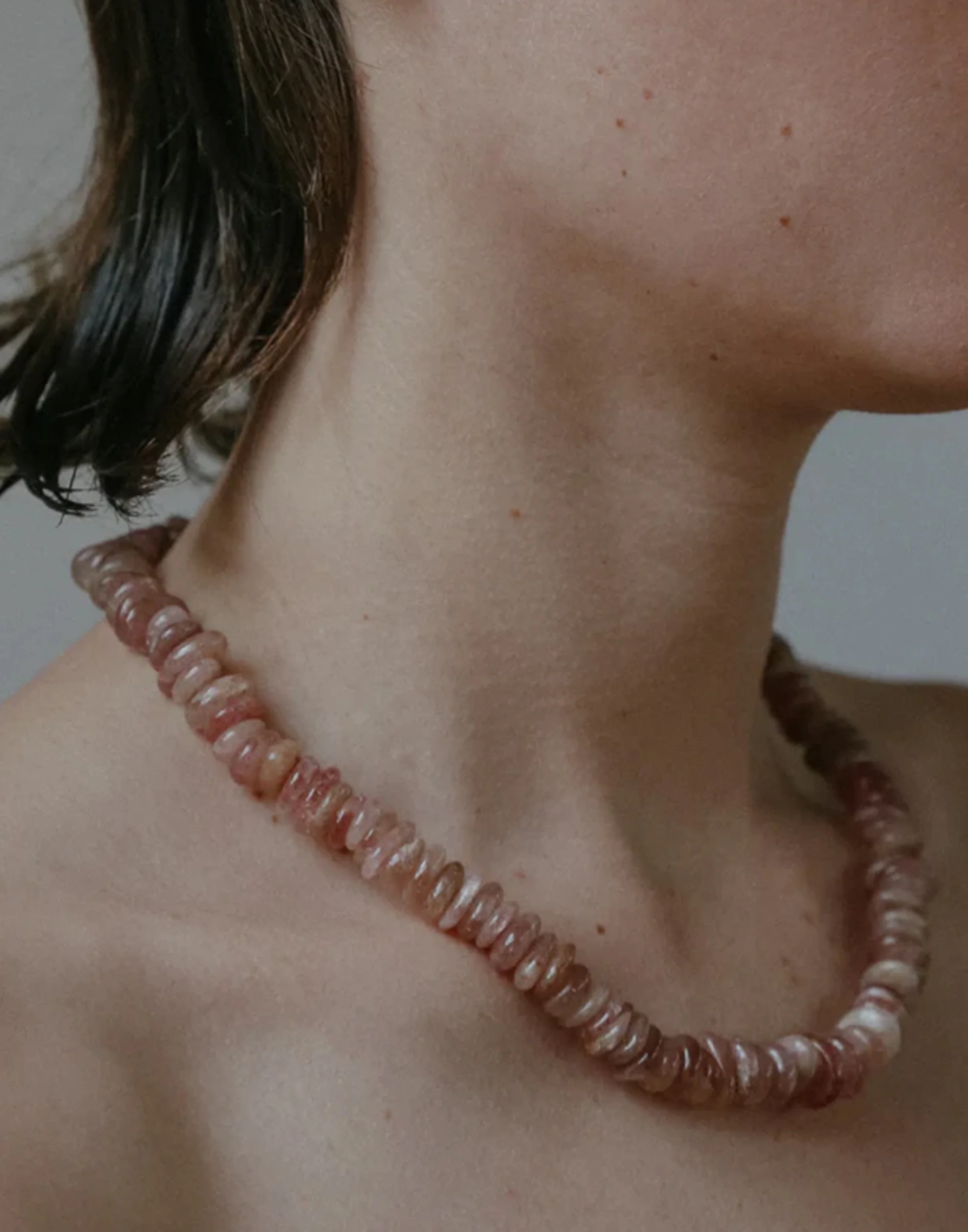 Cherry Quartz & Silver Delphine Necklace - Image 3