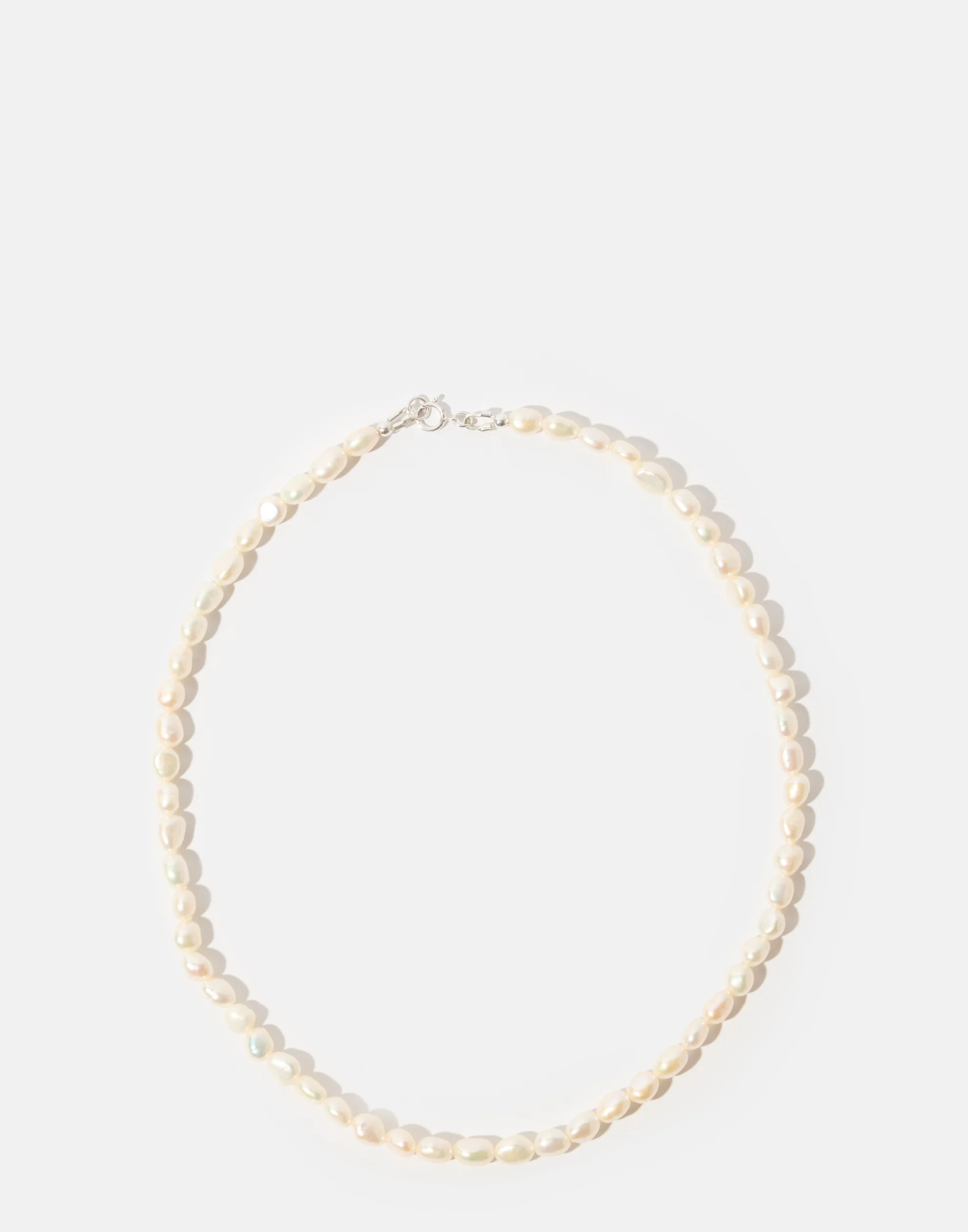 Freshwater Pearl & Silver Olive Necklace