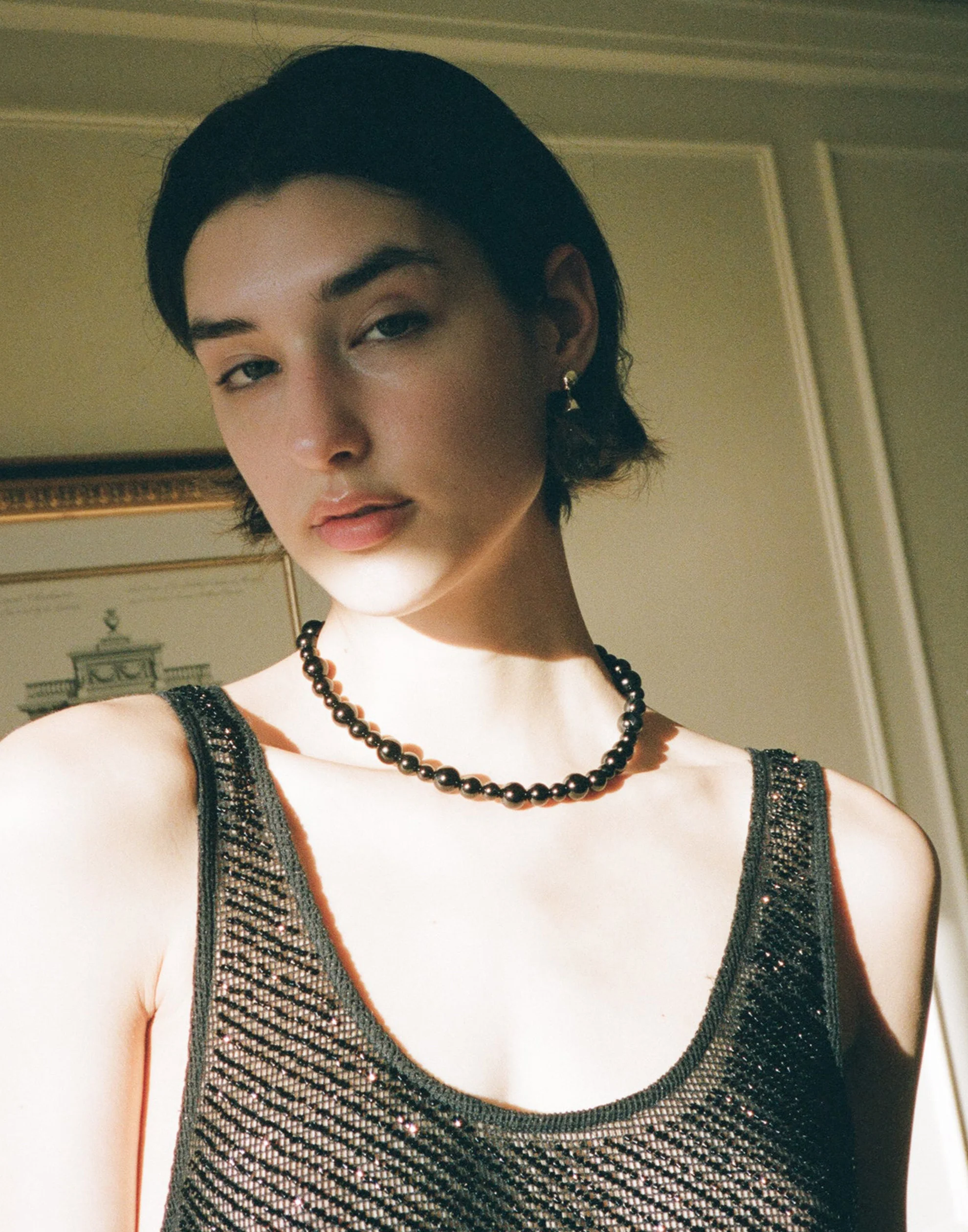 Onyx & Silver Louie Necklace - Image 3