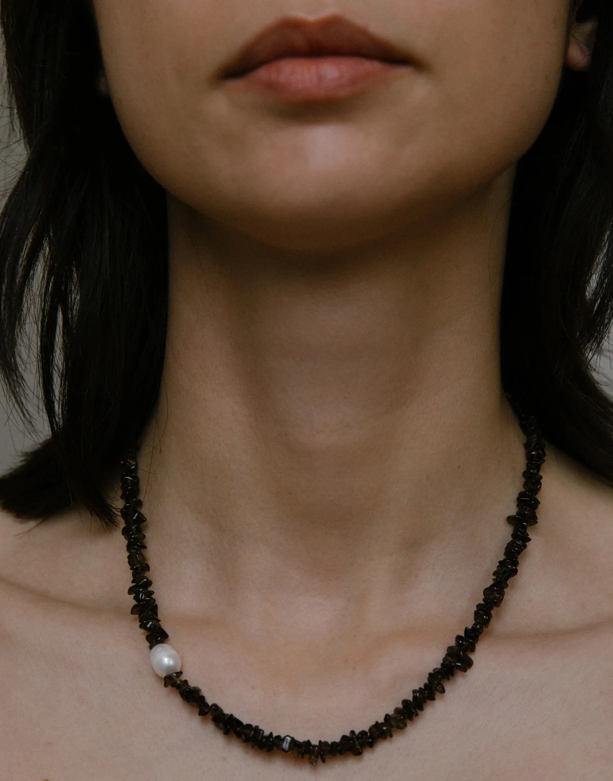 Smoky Quartz & Silver Cassandra Necklace - Image 3