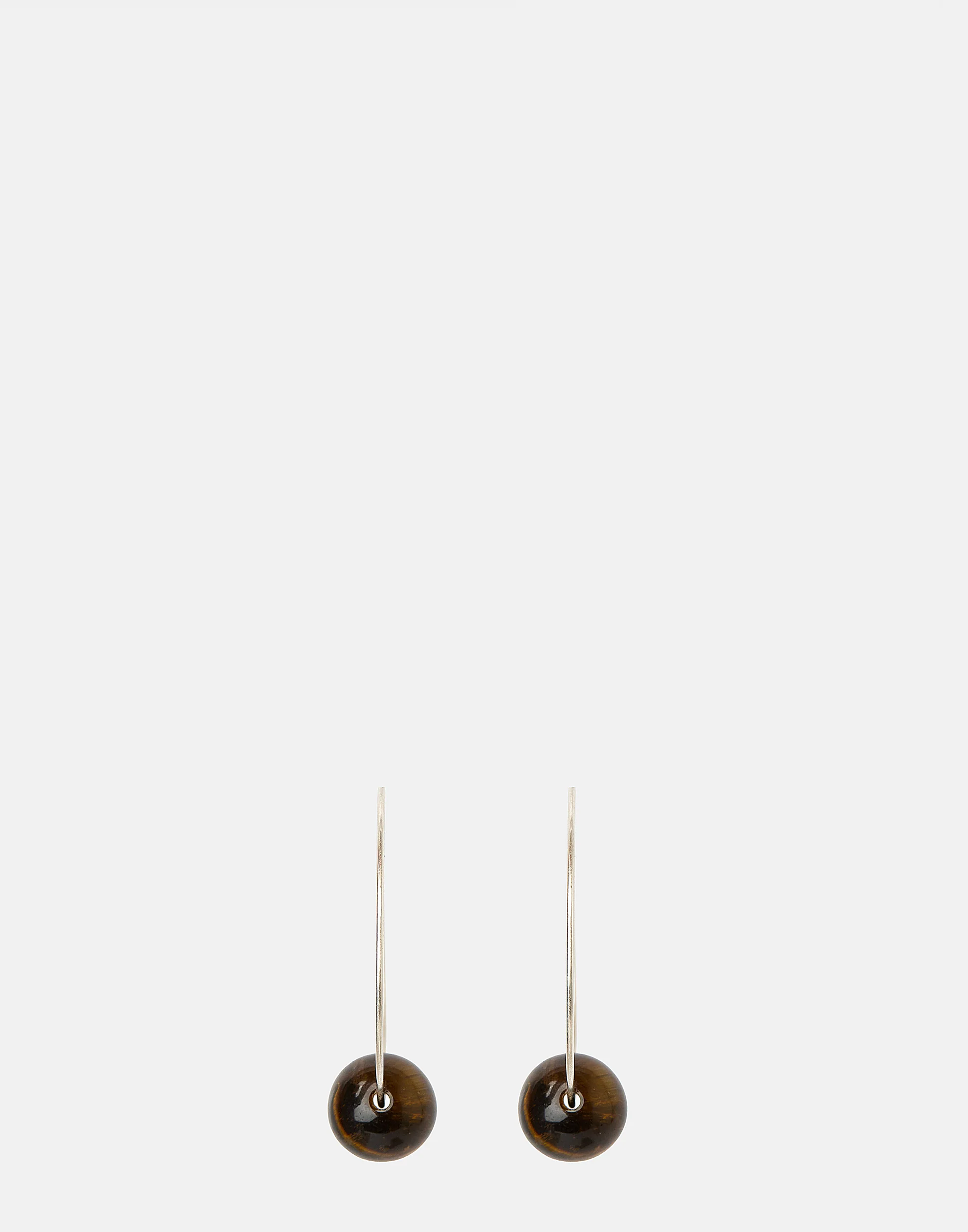 Tiger Eye & Silver Fern Hoop Earrings - Image 4