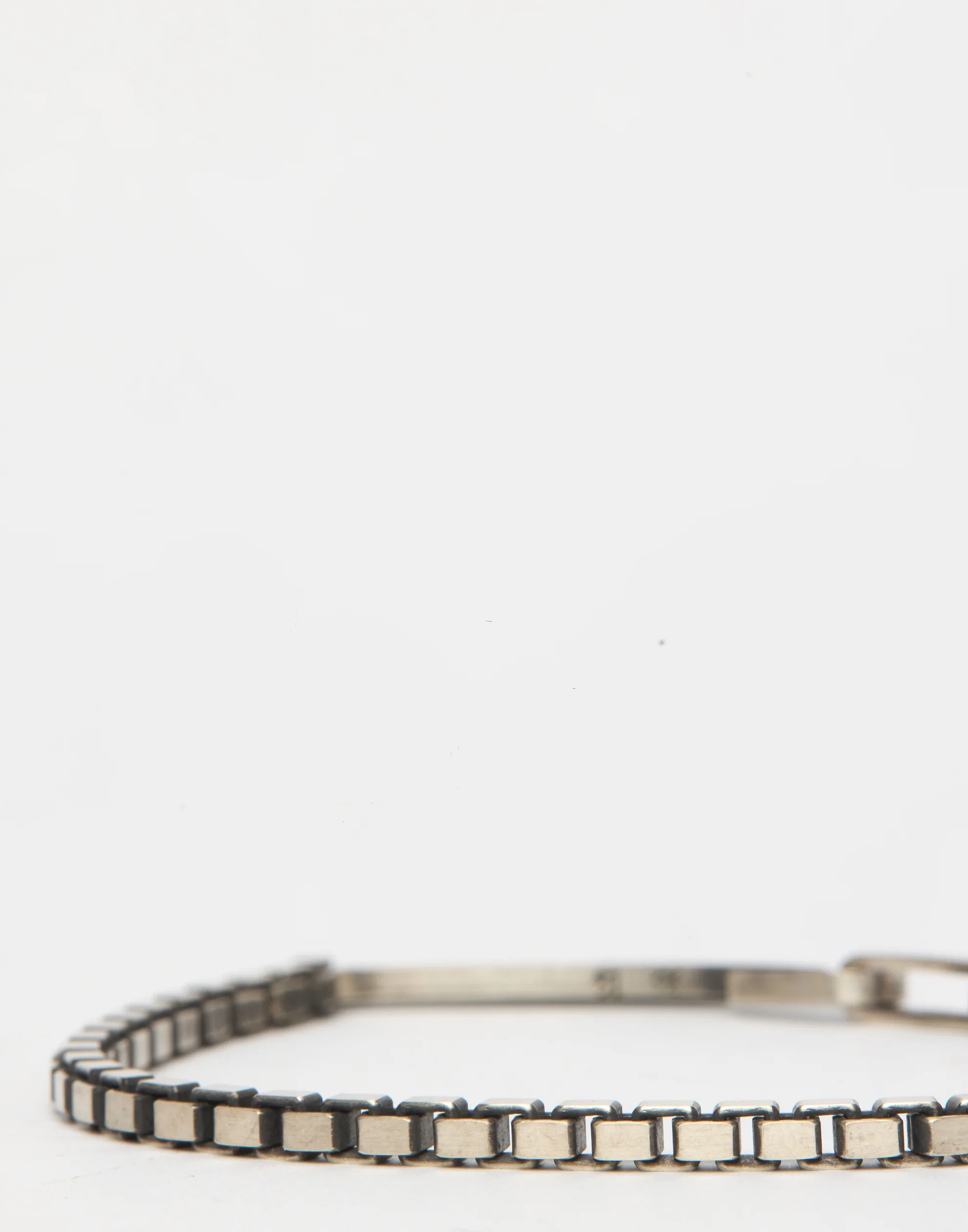 Silver Box Chain Snap Link Bracelet - Image 4
