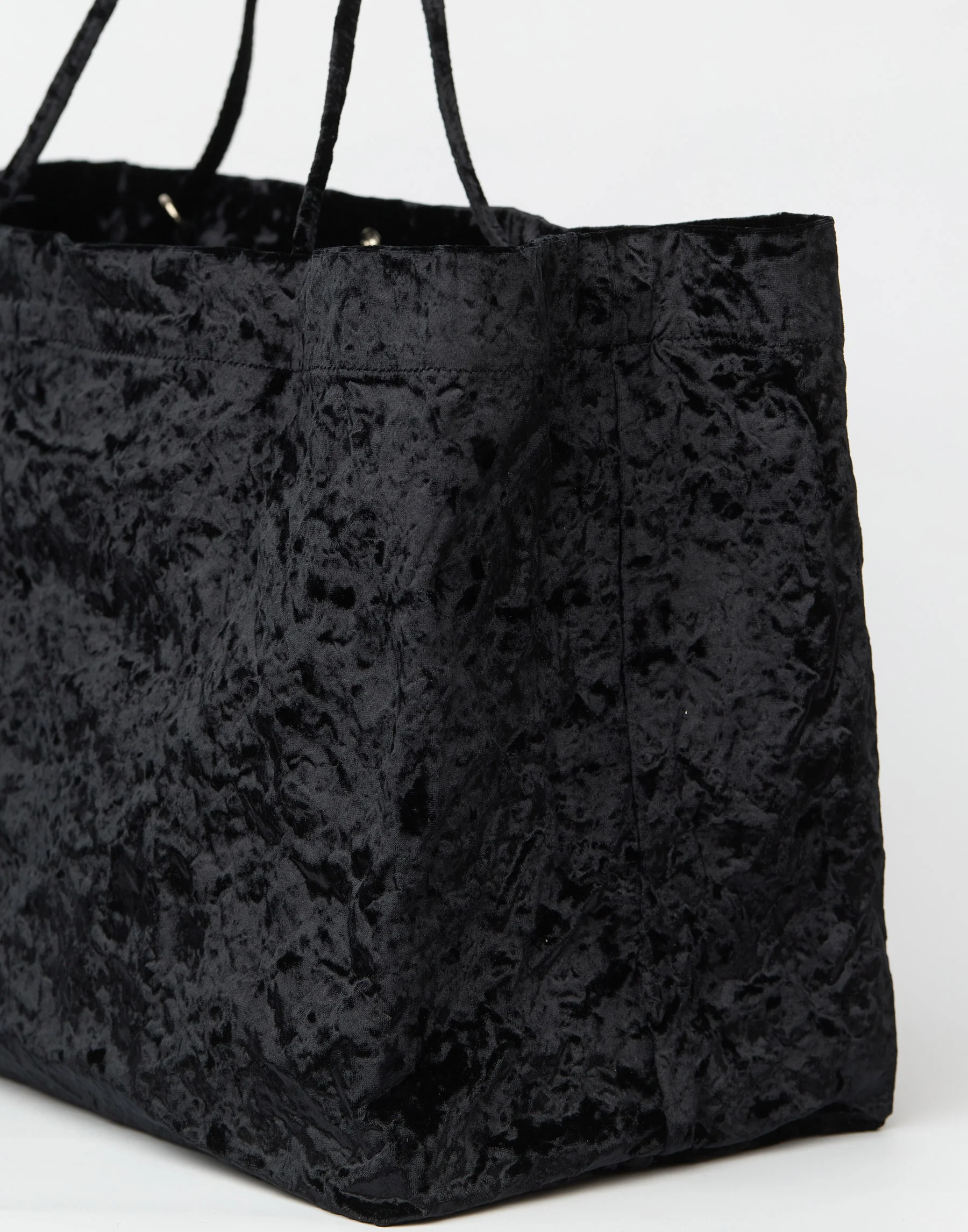 Black Velvet Maxi Tote Bag - Image 3