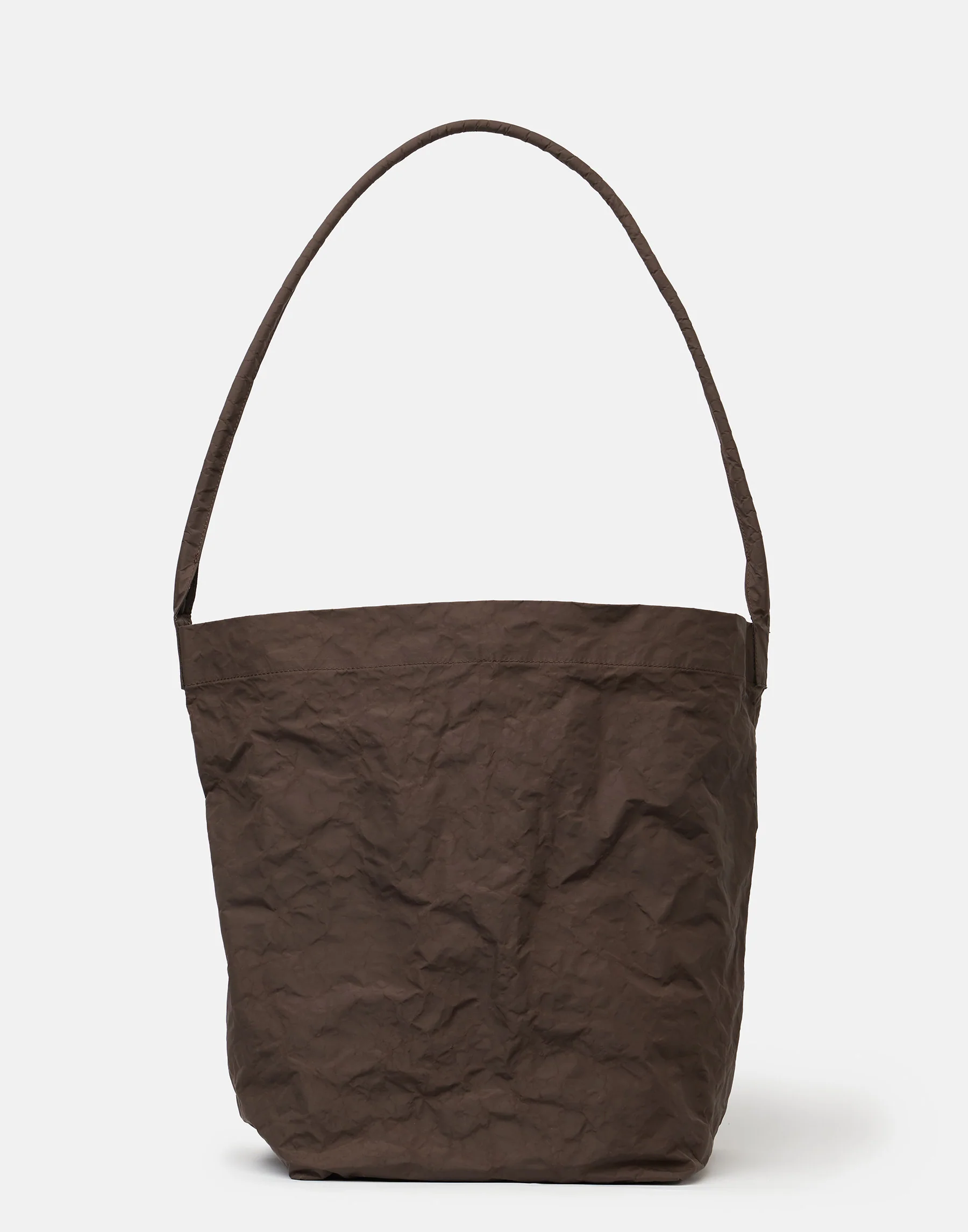 Dark Brown Nylon Big Tube Bag - Image 4