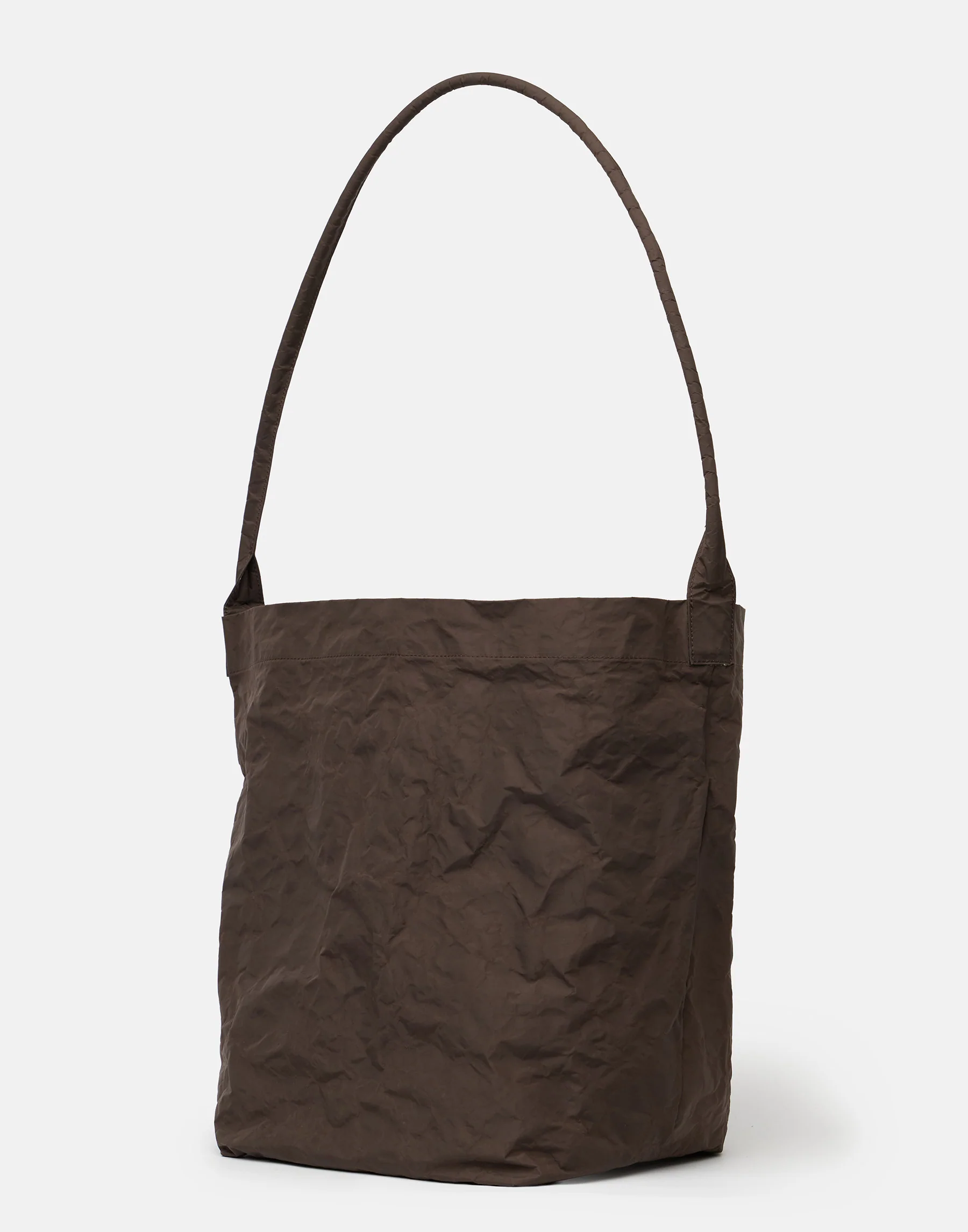Dark Brown Nylon Big Tube Bag - Image 5