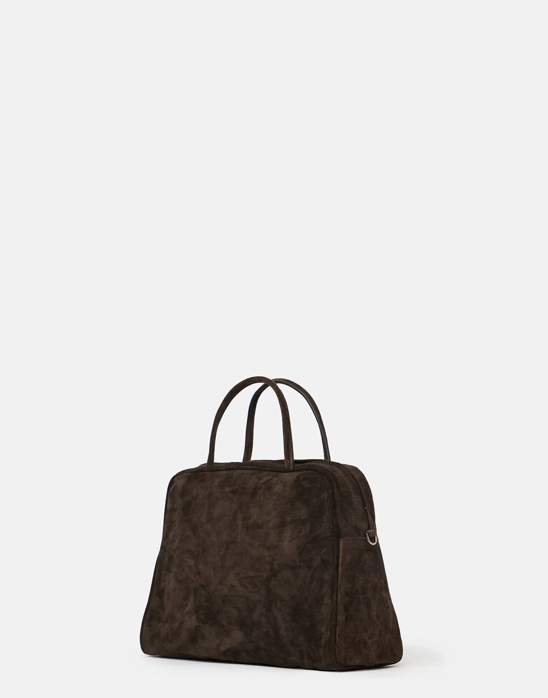 Dark Brown Suede Leather Big Tilda Bag - Image 3