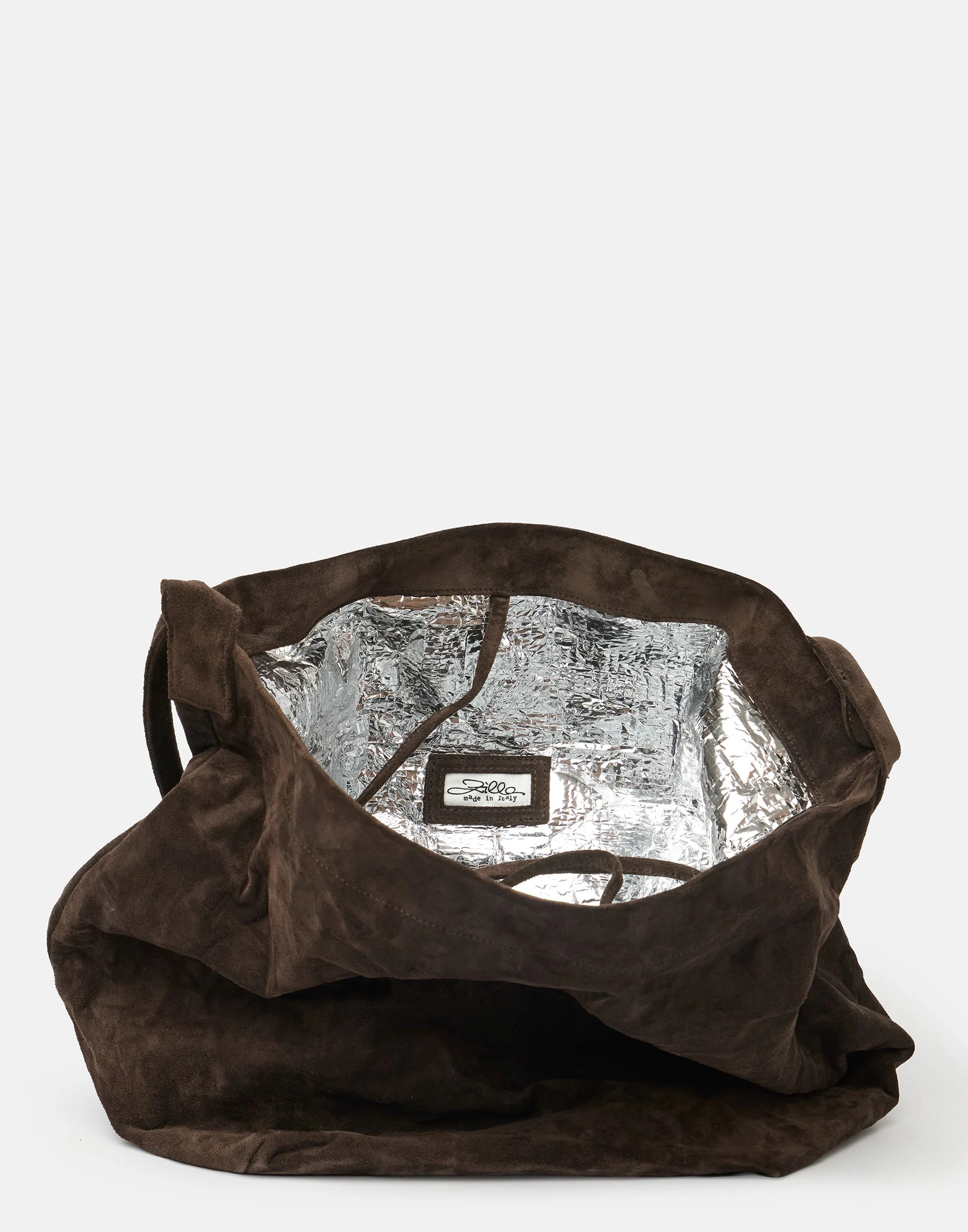 Dark Brown Suede Leather Big Tube Bag - Image 3
