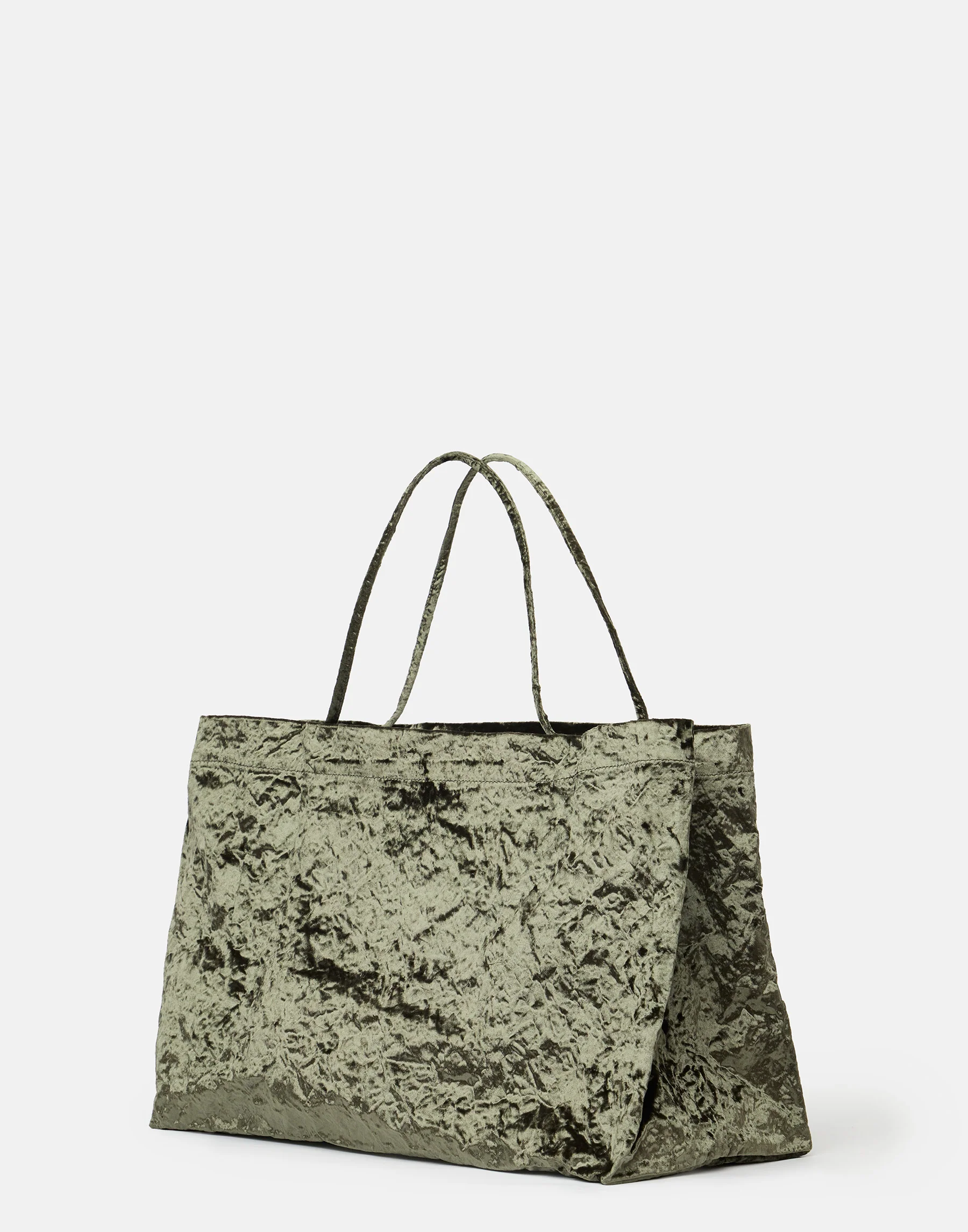 Khaki Velvet Maxi Tote Bag - Image 4